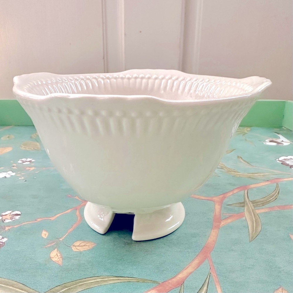 Anthropologie Elegant White Footed Bowl